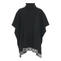 Poncho in maglia con logo #nero