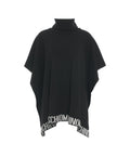 Poncho in maglia con logo #nero