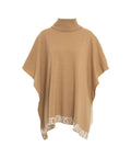 Poncho in maglia con logo #marrone