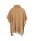 Poncho in maglia con logo #marrone