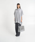 Poncho in maglia con logo #grigio