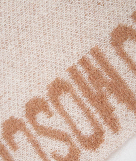 Sciarpa in mohair con logo #beige