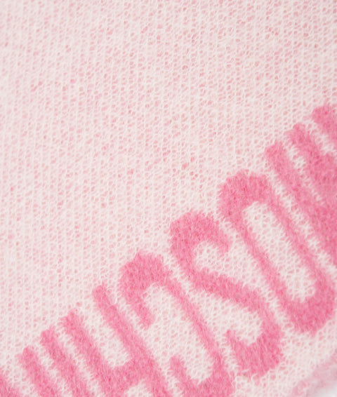 Sciarpa in mohair con logo #rosa