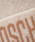 Berretto in maglia mohair con logo #beige