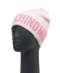 Berretto in maglia mohair con logo #pink