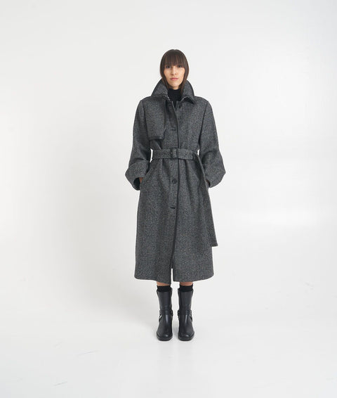 Cappotto trench in lana 'Zeva-HB' #nero