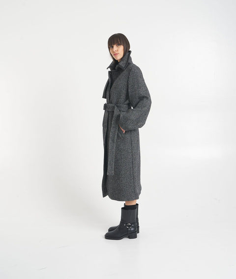 Cappotto trench in lana 'Zeva-HB' #nero