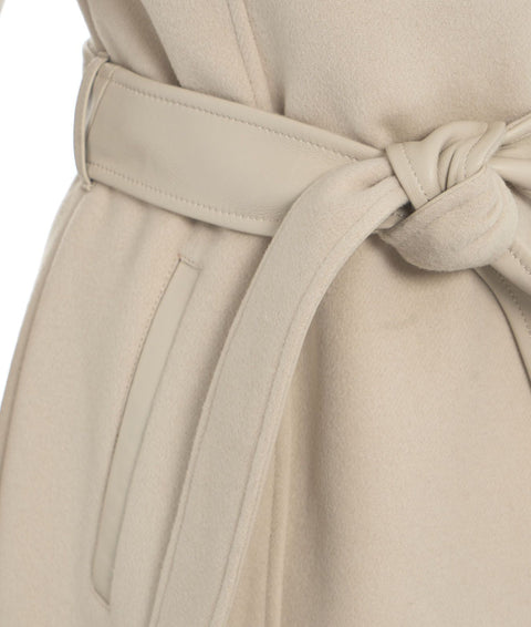 Cappotto in lana con inserto 'Shia-SLB' #beige