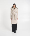 Cappotto in lana con inserto 'Shia-SLB' #beige