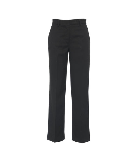 Pantaloni chino in twill con strass #nero