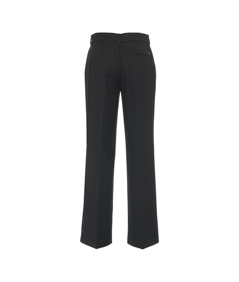 Pantaloni chino in twill con strass #nero