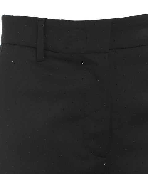 Pantaloni chino in twill con strass #nero