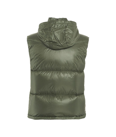 Gilet in piuma d'oca trapuntato #verde