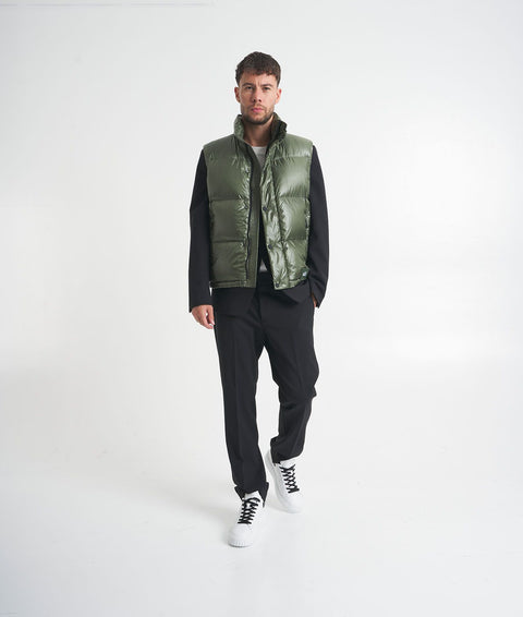 Gilet in piuma d'oca trapuntato #verde