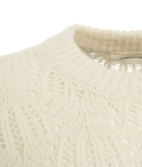 Maglione in maglia aperta #bianco