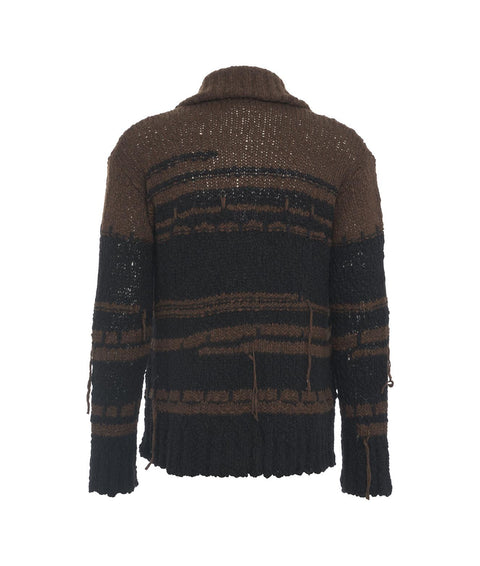 Cardigan in maglia grossa #marrone