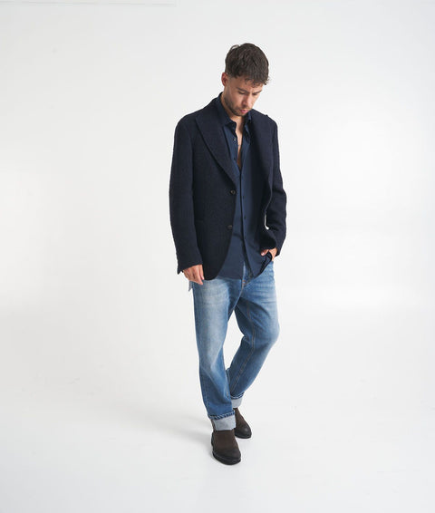 Blazer in boucle 'Nuvola' #blu