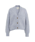 Cardigan a maglia in misto lana alpaka #blu