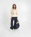 Hoodie con zip 'Sultana' #beige