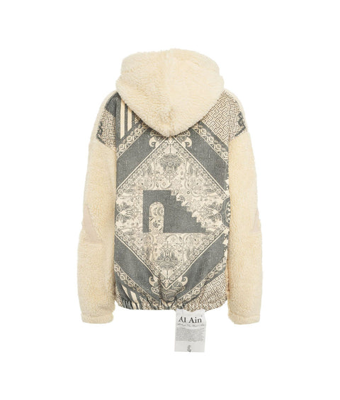 Hoodie con zip 'Zahri' #beige