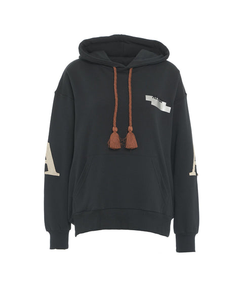 Hoodie con stampa sul retro #nero