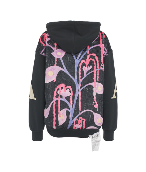 Hoodie con stampa sul retro #nero