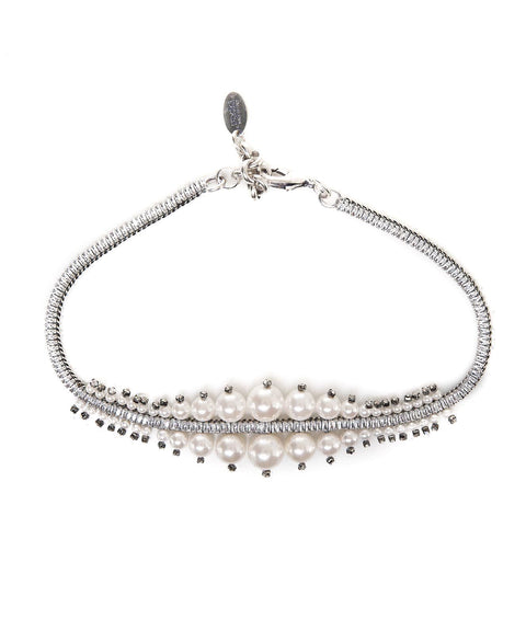 Choker con perle e strass #argento