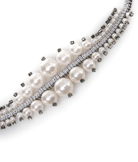 Choker con perle e strass #argento