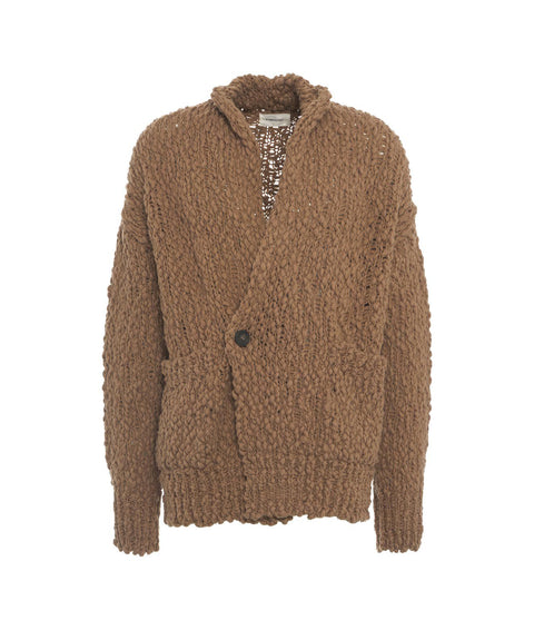 Cardigan a maglia grossa #marrone