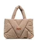 Borsa a spalla in velluto a coste #beige