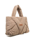 Borsa a spalla in velluto a coste #beige