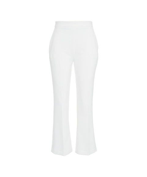 Pantaloni cropped in crêpe #bianco