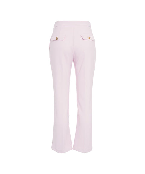 Pantaloni cropped in crêpe #rosa