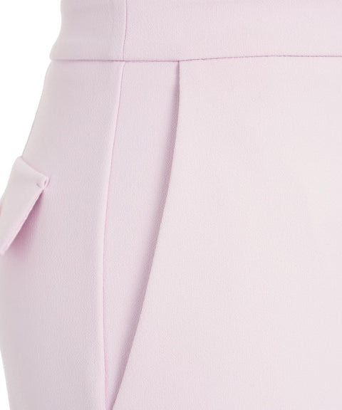 Pantaloni cropped in crêpe #rosa