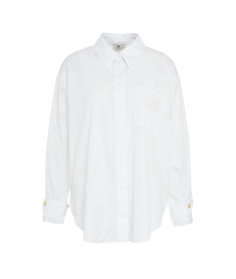 Camicia con dettagli logo #bianco