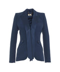 Blazer con collo a cravatta #blu