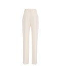 Pantaloni a pieghe in crêpe stretch #bianco