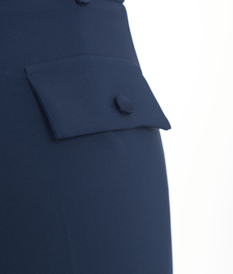 Pantaloni in crêpe stretch #blu