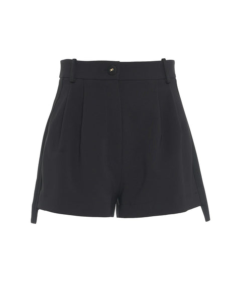 Pantaloncini in crêpe stretch #nero