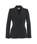 Blazer doppiopetto in crêpe #nero