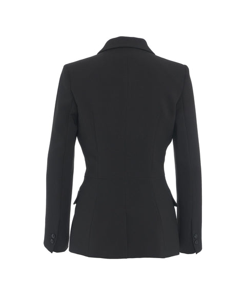 Blazer doppiopetto in crêpe #nero