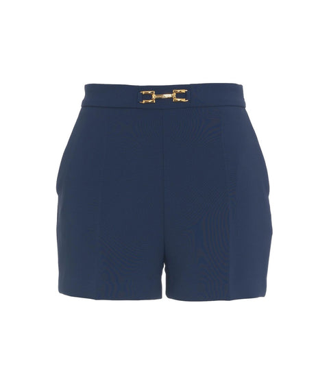 Shorts in stretch crêpe #blu