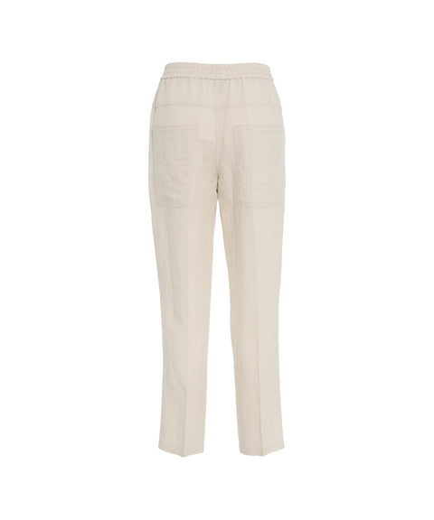 Pantaloni in misto lino 'Nobu' #beige