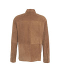 Overshirt in pelle scamosciata #marrone