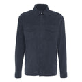 Overshirt in pelle scamosciata #blu