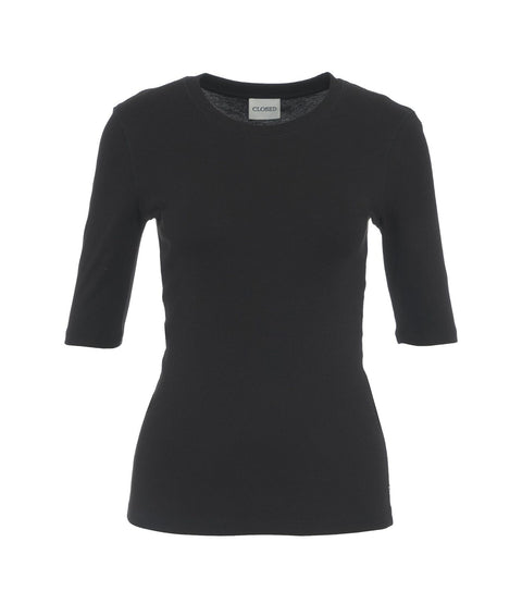 T-shirt con scollo rotondo #nero