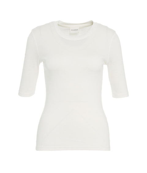 T-shirt con scollo rotondo #bianco