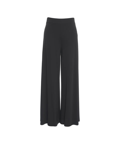 Pantaloni a gamba larga con stretch #nero