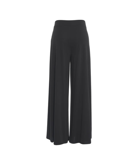 Pantaloni a gamba larga con stretch #nero