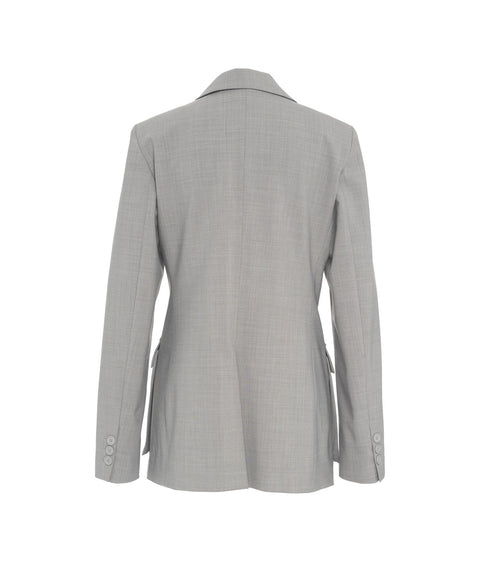 Blazer monopetto in misto lana vergine #grigio